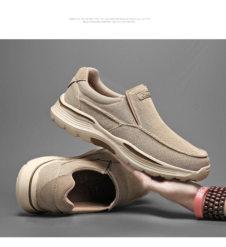 Men's Lightweight Canvas Loafers for Outdoor Hiking Camping Casual Sports Running Jogging Shoes Size 39-48