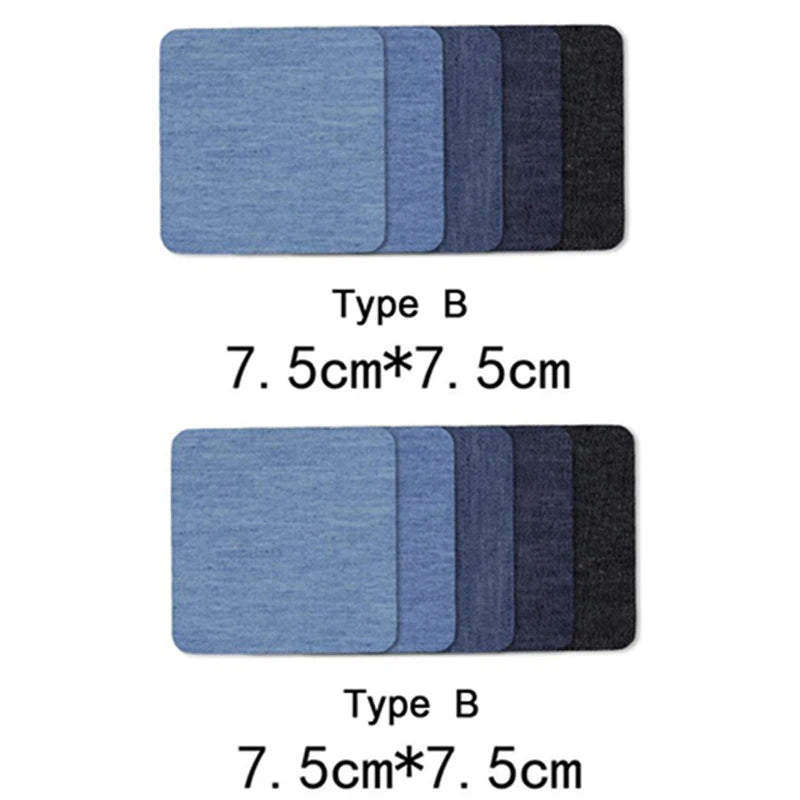 Denim Patches DIY Iron On Denim Elbow Patches Repair Pants For Jean Clothing Pants Badges Apparel Sewing Fabric NEW
