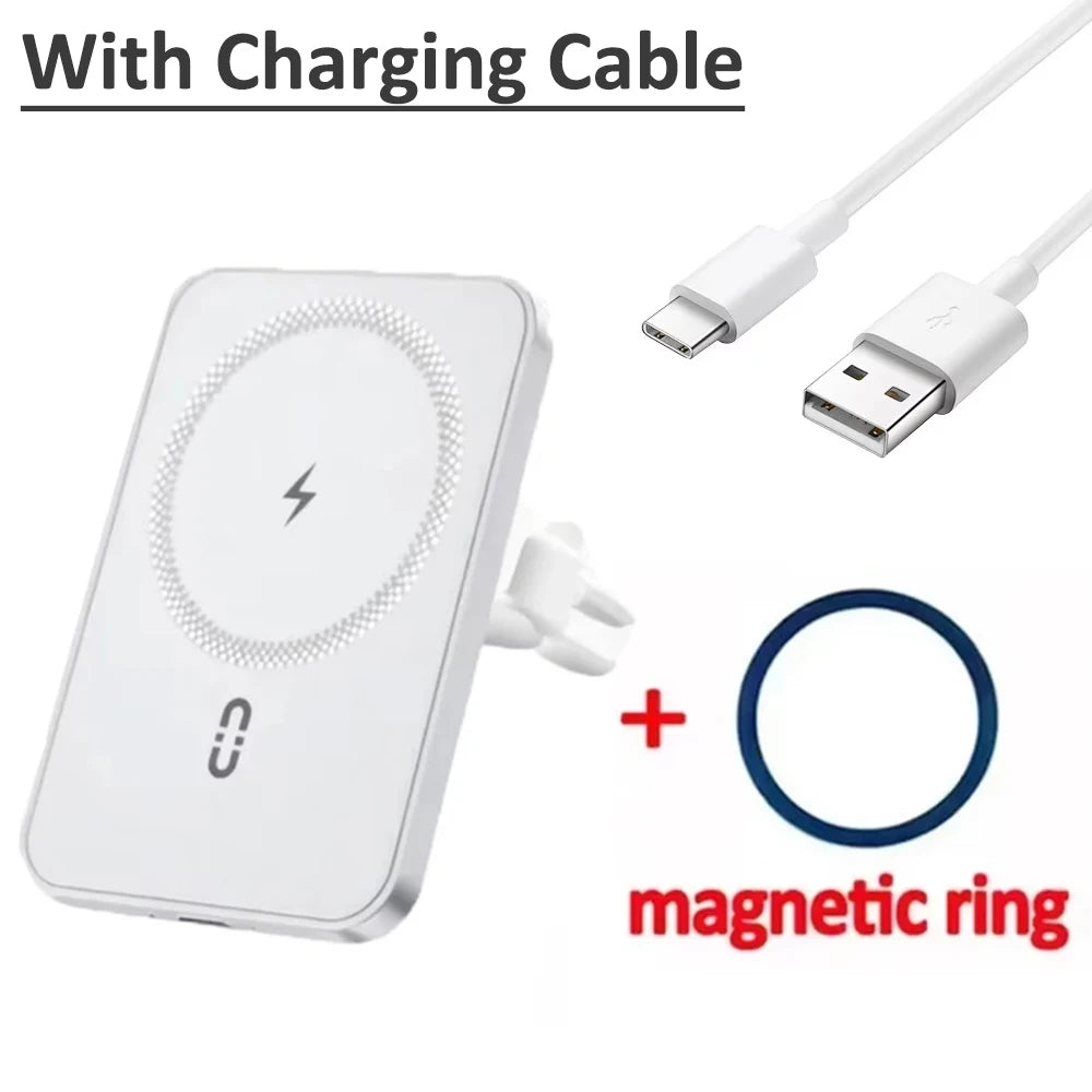 Car Air Vent Magnetic GPS Phone Holder Stand Wireless Charger For Magsafe iPhone 17 16 15 14 13 12 Pro Max Cell Fast Charging