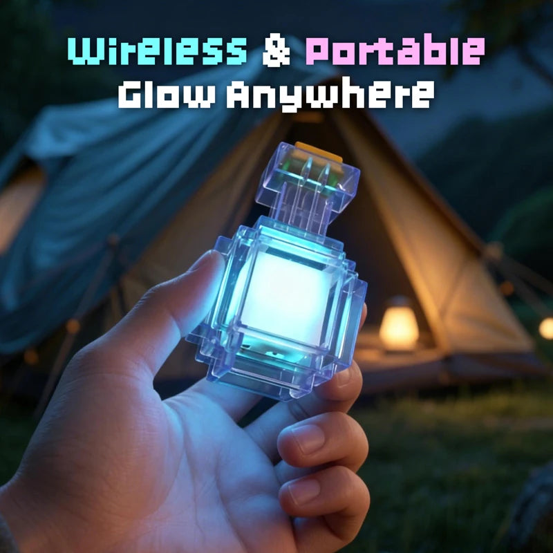 Rechargeable Night Light 7 Color Liquid Medicine Bottle Pixel Wind Peripheral Design Game Toy Bedroom Decoration Lamp Kids Gifts