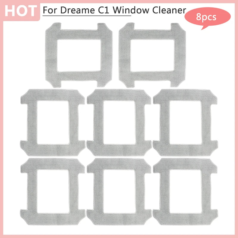 Replacements For Xiaomi Dreame C1 Window Cleaner Rags Spare Parts Window Cleaning Mop Cloth Accessories Vacuum Cleaner Portable