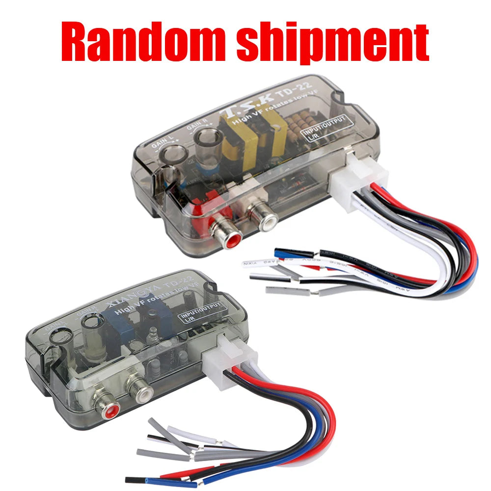 12V Converter Adapter Adjustable Frequency Line Car Subwoofer Stero Radio Converters Auto Car Audio Converter RCA Stereo