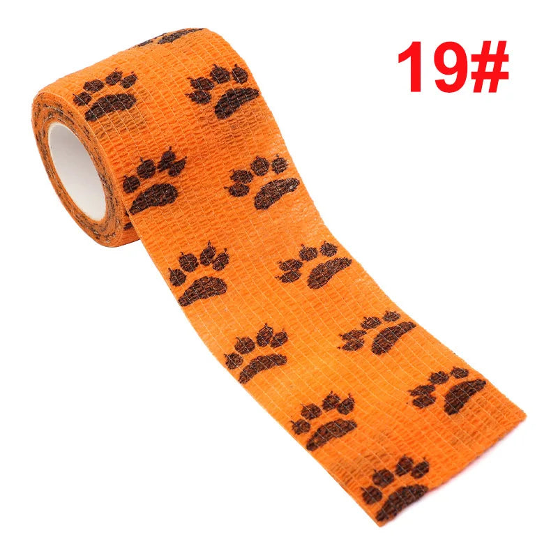 Animal Pattern Printed Self Adhesive Elastic Bandage 4.5m Sports Wrap Tape for Finger Joint Knee First Aid Kit Pet Tape