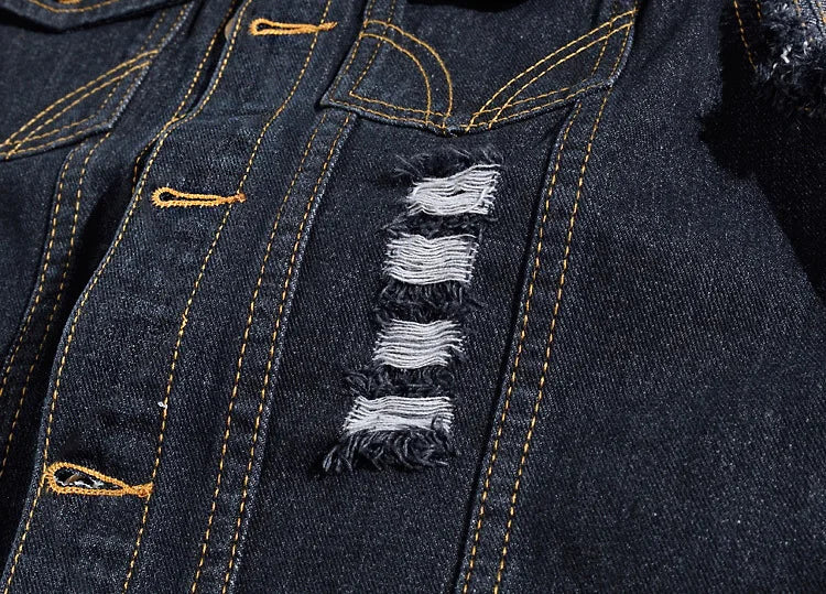 2025 Men's Fashion Jeans Sleeveless Jacket Vest Male Black Blue Denim Jeans Vest  Man Cowboy Outdoors Waistcoat Mens Jacket Vest