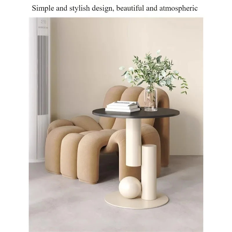 Living room sofa, small coffee table, side cabinet, living room home, light luxury bedside table, balcony, simple and creative