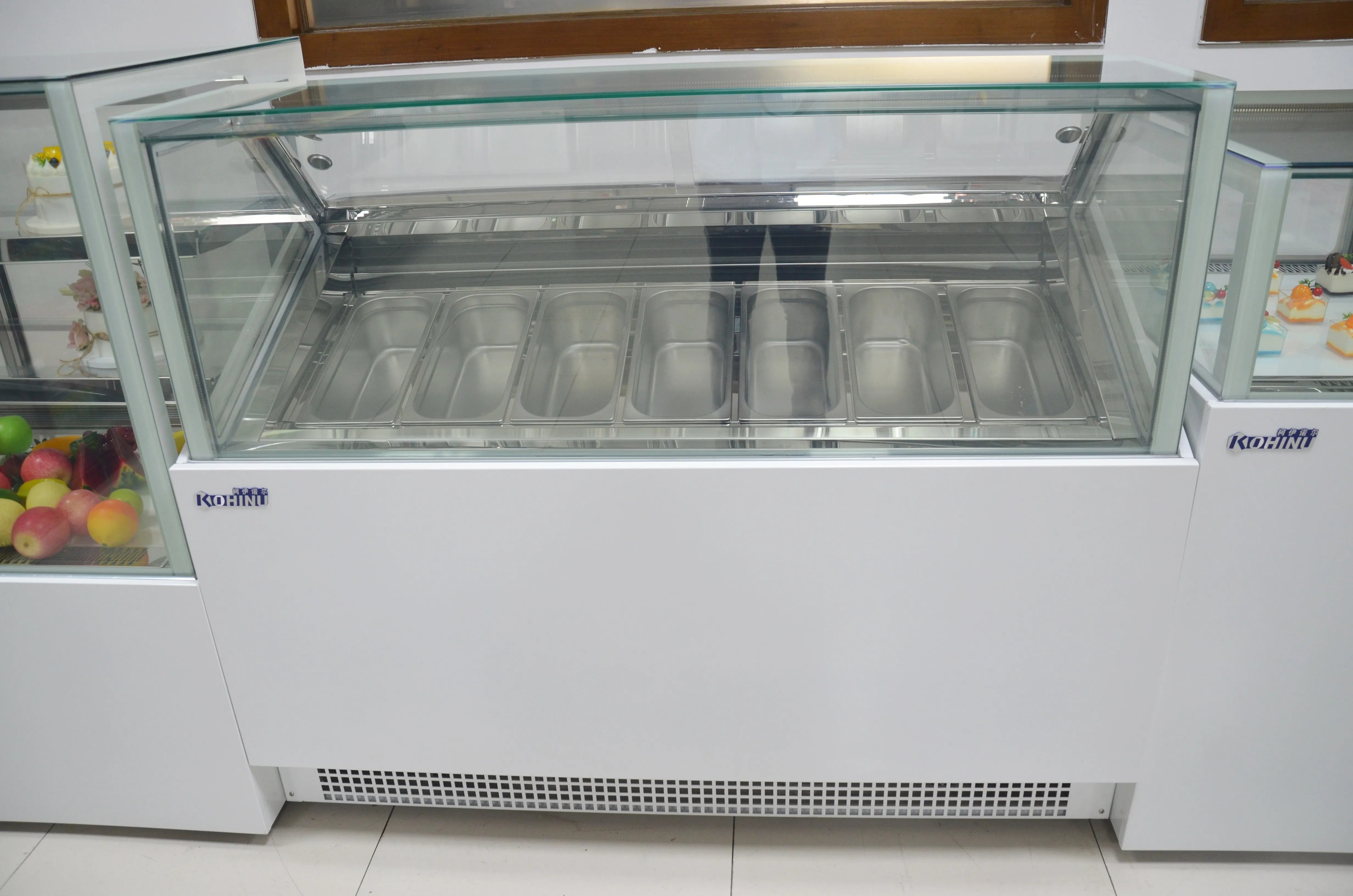 Commercial Ice Cream Display Refrigerator Single-Temperature Under Counter Freezer With Glass Door Cold Showcase