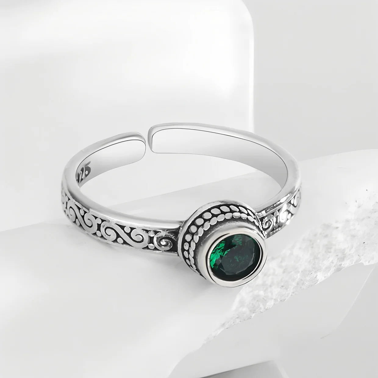 925 Sterling Silver Geometric Multilayer Round Bead Ring Female Fashion Punk Temperament Prevent Allergy Charm Jewelry