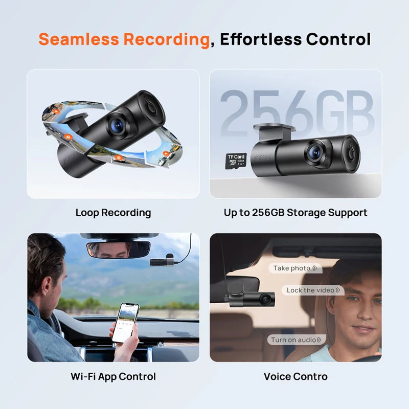70mai Dash Cam M310 Plus 2K 1440P 143°FOV F1.55 Smart Voice Control 24H Parking Guard Night Vision 70mai M310 Plus 2K Car DVR
