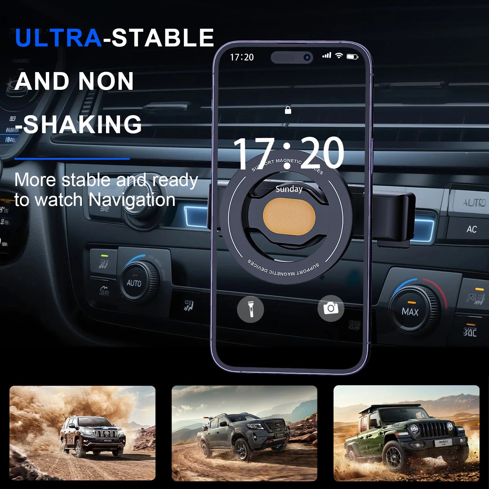 Car Mounted Magnetic Mobile Phone CD Slot Holder Smartphone Built-in 6 Powerful Magnets GPS Satellite Navigation for Iphone 16