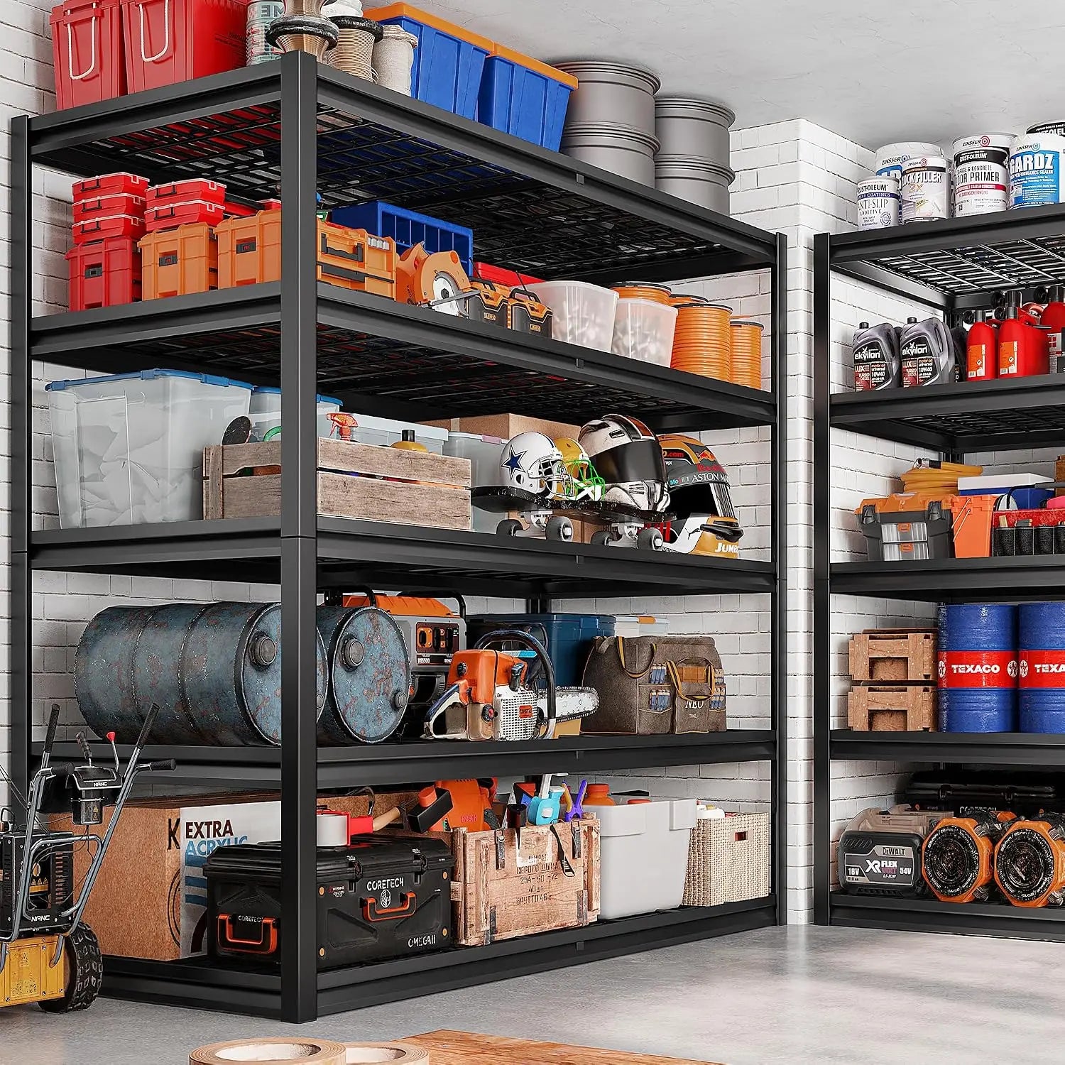 5 Tier 26" D Storage Shelves for Garage Basement Warehouse | 55.2" W x 26" D x 78" H, 3000lbs,grid design,Resist, Customized
