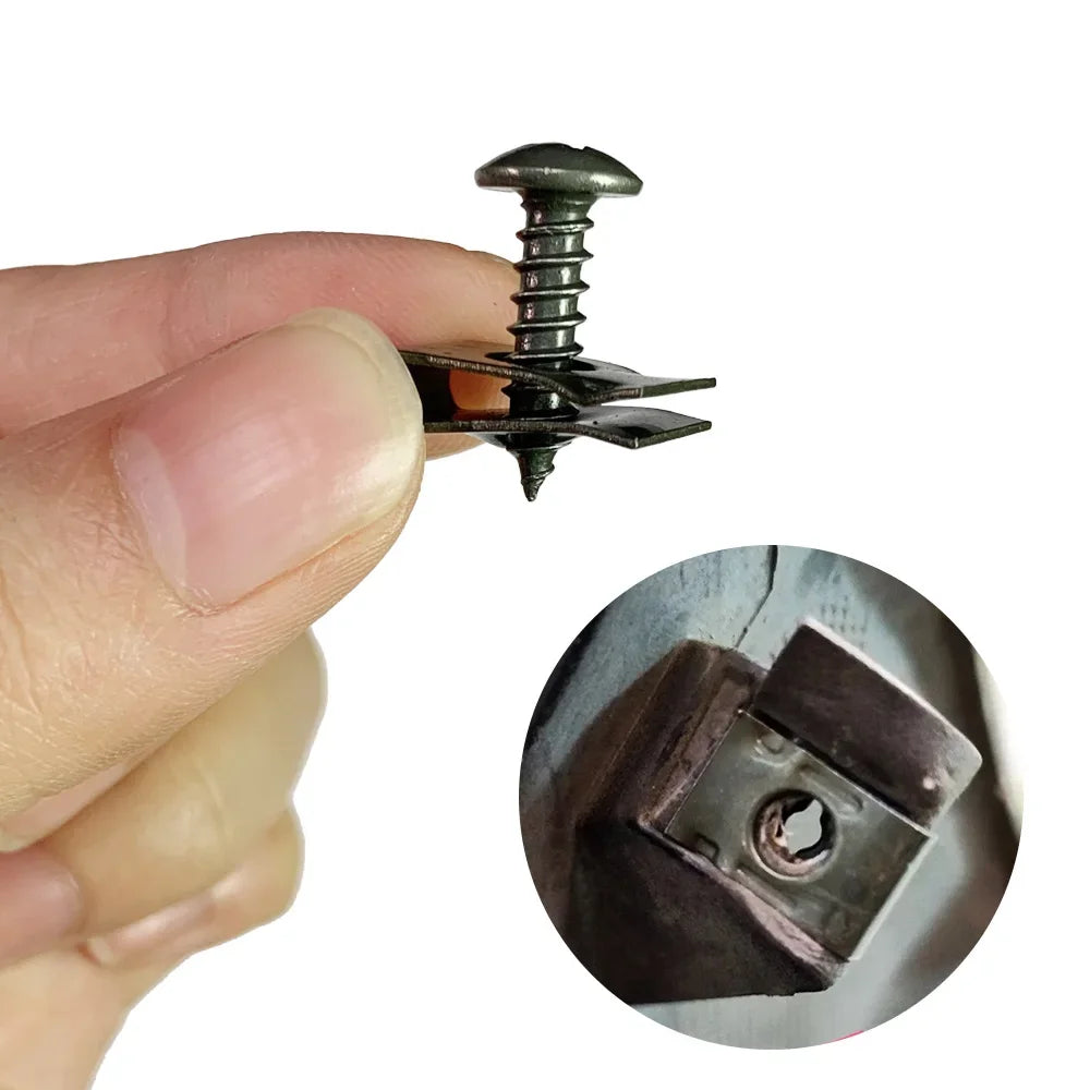 Car Fastener Clip U-Type Metal Screw Clips Kit for Undertray Splash Shield Guard Bumper Screws Auto Engine Cover Car Accessories