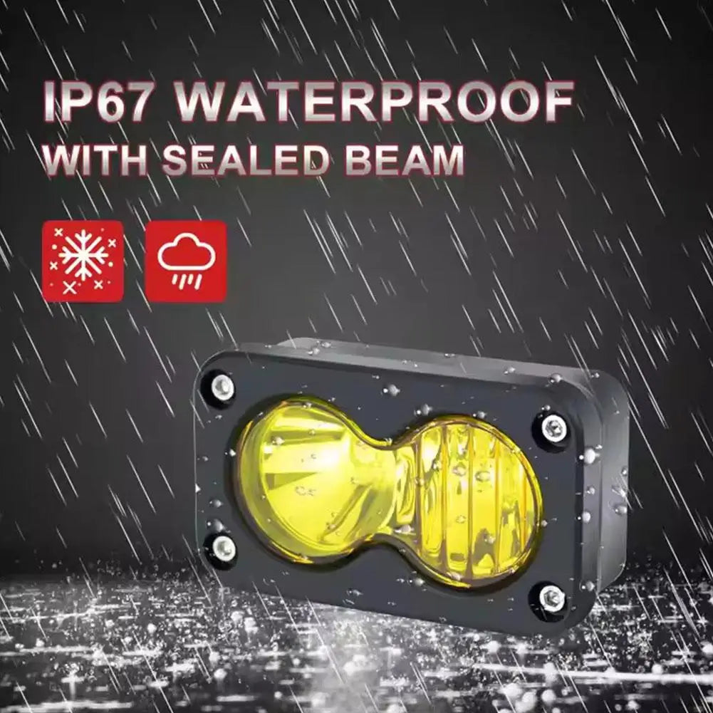 3 Inch Car Spotlight White Yellow LED Pod Driving Work Light for Motorcycle Pickup Truck Offroad Roof Luggage Rack Lamp 20W