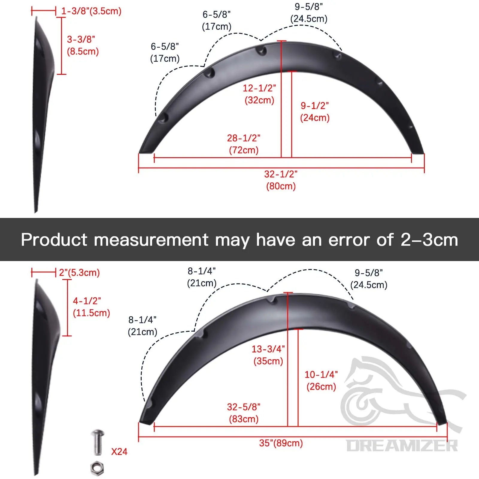 4Pcs 2 Size Universal Flexible Car Mudguards Mud Splash Guards Mud Flaps Fender Flares Extra Wide Body Wheel Arches