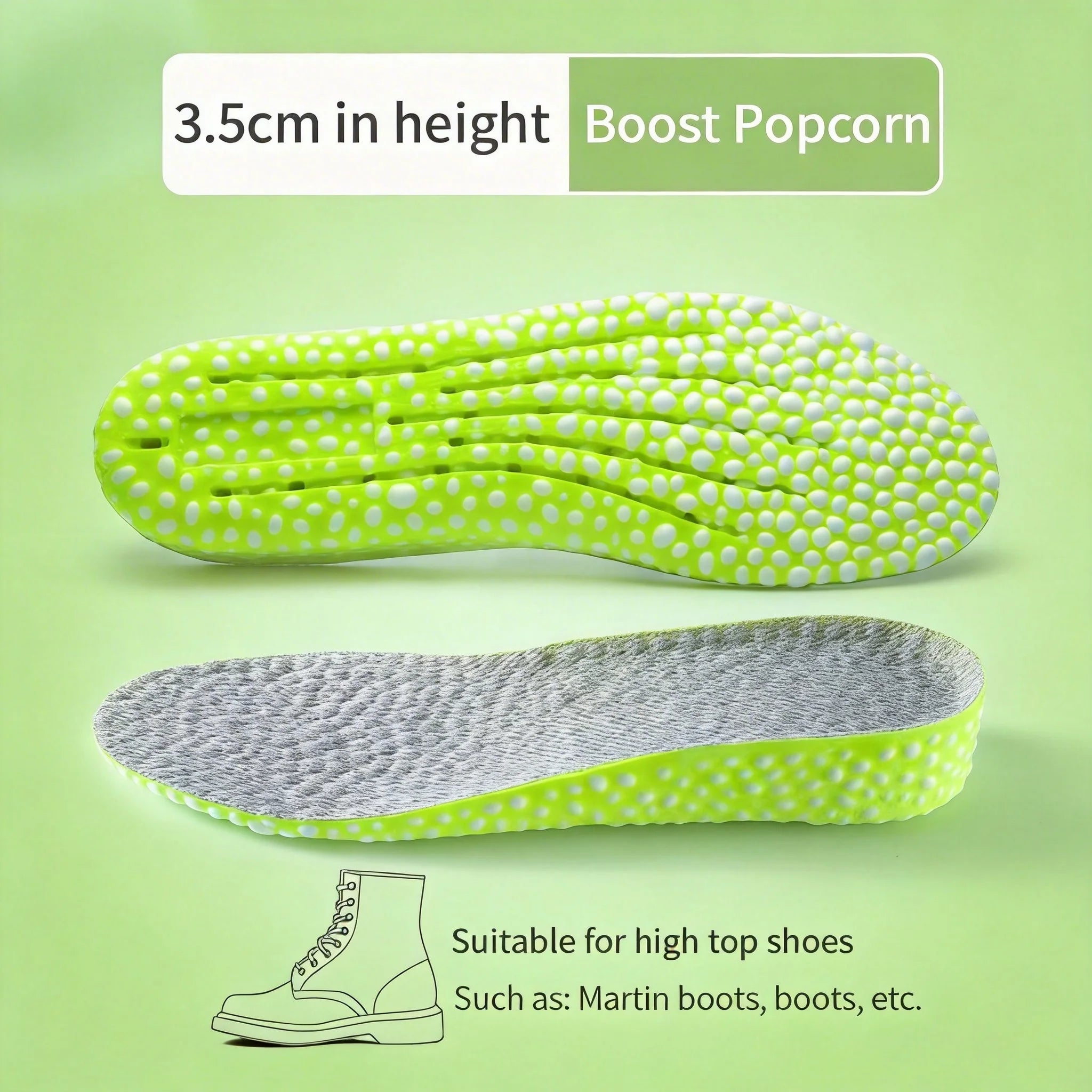 1 Pair EVA Material Invisible Height Increase Insoles For Shoes Breathable Shock Absorption Comfortable For Women Men