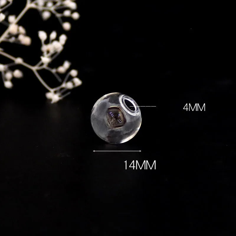 10piece 6-40mm Hollow Glass Ball With One Hole Round Bubble Vial Glass Globe Orbs Jewelry Findings Glass Locket Accessories