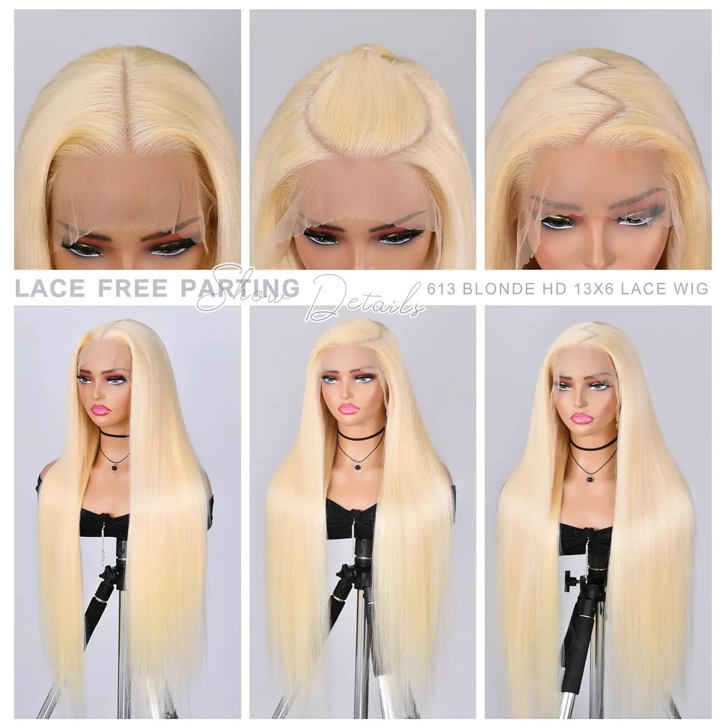 30 Inch 613 Lace Front Wig Human Hair Blonde 13X6 HD Transparent Lace Front Wigs Human Hair 180% Density Blonde L Wigs 613 HD Straight Lace Frontal Wig Pre Plucked