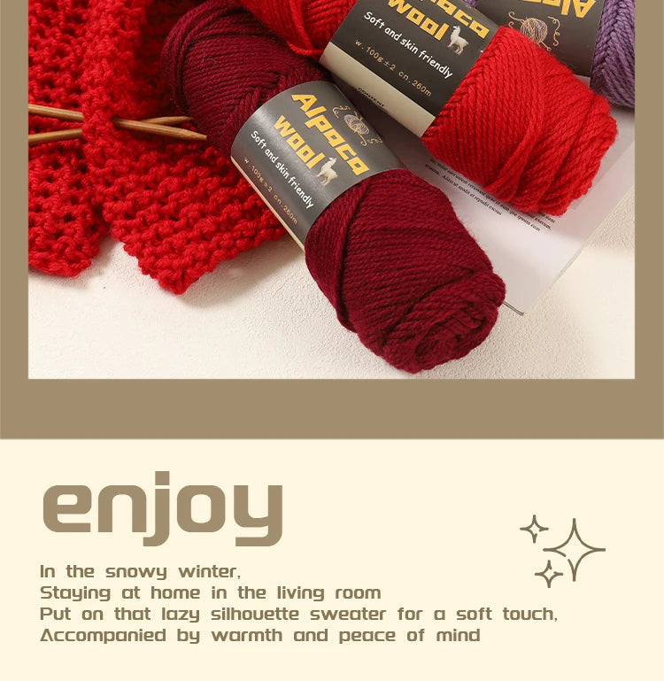 500g Alpaca Wool 245 Chunky Knitting Yarn Multi-Color Autumn and Winter Fashionable Gift for Men and Women DIY Knitting Material Kit for Warm Sweaters, Coats, Scarves, Hats, Gloves, Leg Warmers, Knee Pads Yarn Balls 5Pcs/Pack
