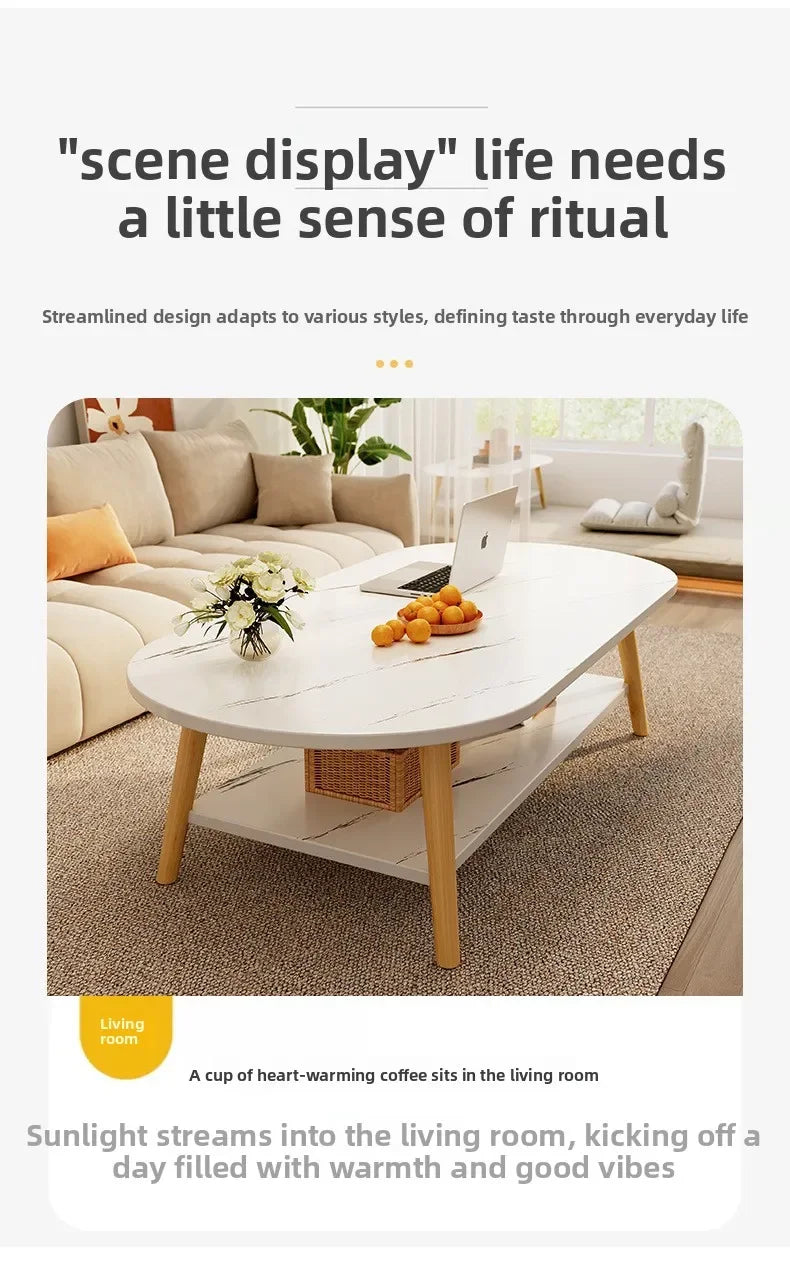 Coffee Table Living Room Small Apartment Multi-functional Small Tea Table Nordic Simple Homestay Double-layer Small Table