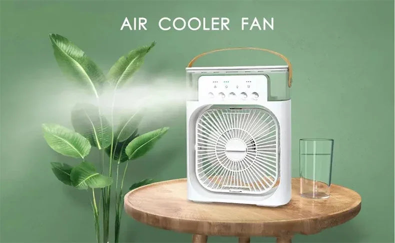 Modern Home Small Air Cooler 3 Speed Fan Air Conditioner Portable Humidifier Fan Portable LED Night Lights for Office