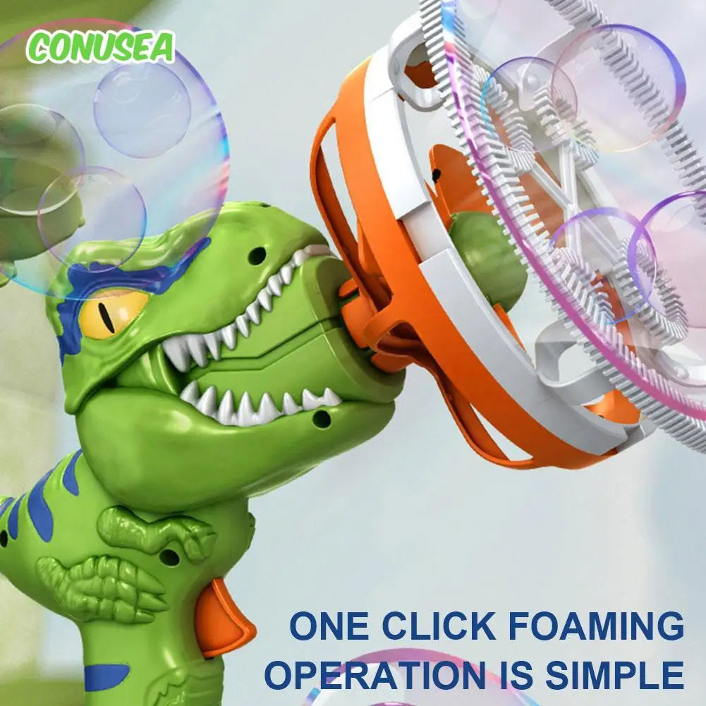 2 In 1 Large Bubbles Dinosaur Soap Bubble Electric Gun Toy Children's Outdoor Party Interactive Games for Kids Boys Girls Kids
