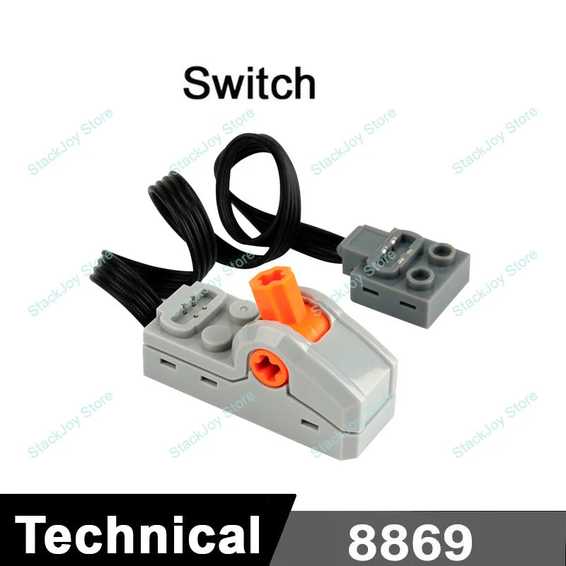 MOC Power Functions M/L/XL Motor Battery Box IR Remote Receiver for RC Car Robot Model Building Blocks Technical Modified Parts