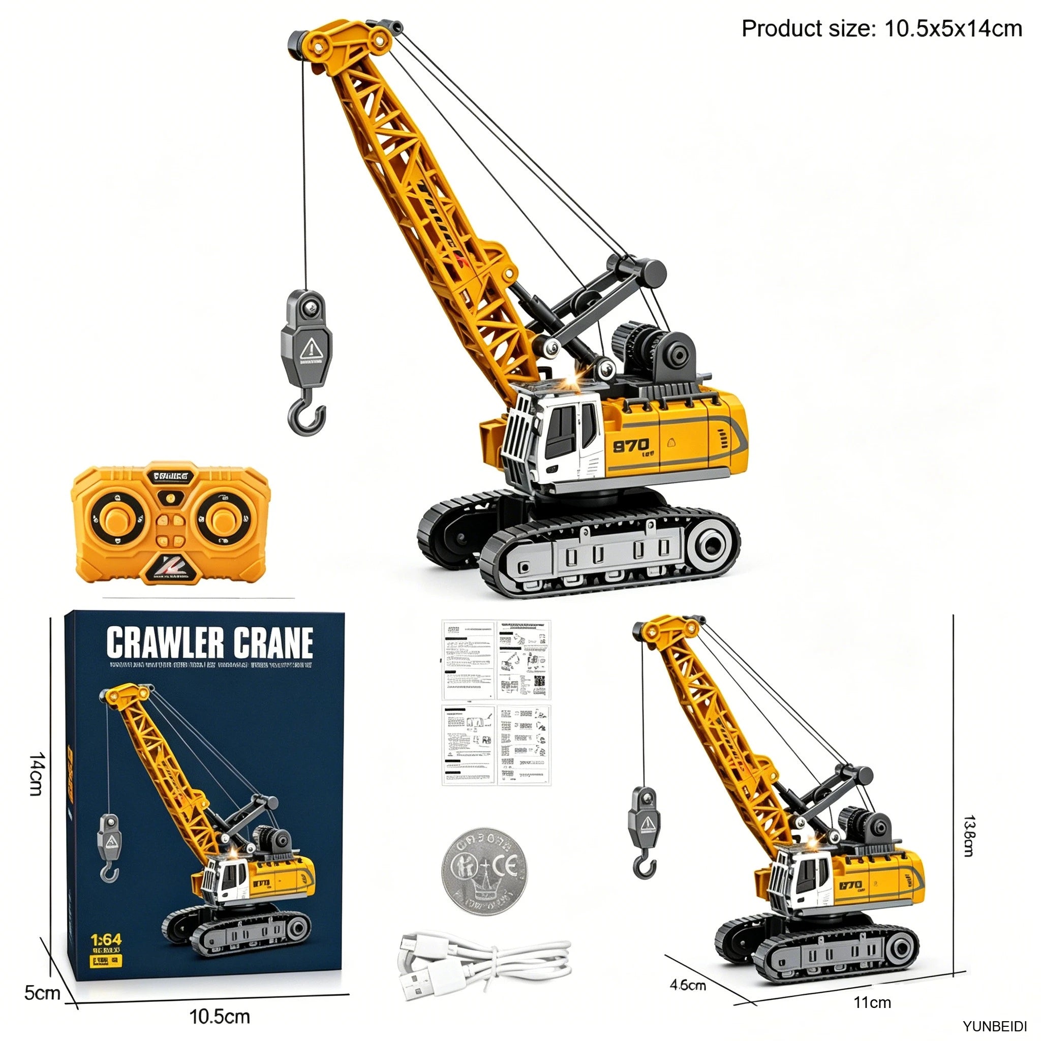 1:64 RC Mini Alloy Car Forklift with Trailer Excavator Desktop Game 2.4G Remote Control Engineering Lift Truck Child's Toy Gifts