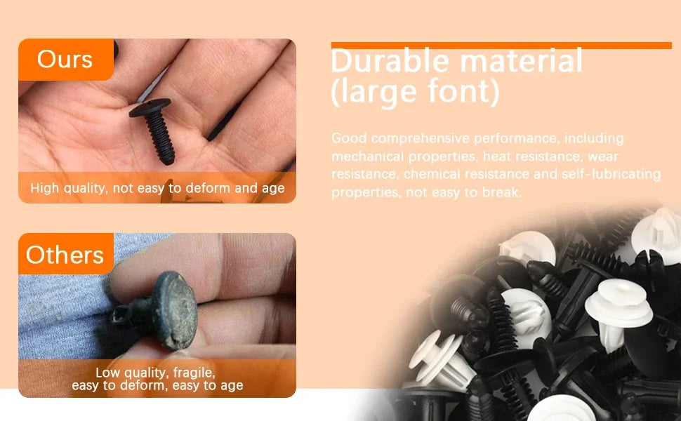Auto Fastener Clip Kit, Car Body Push Retainer Pin, Fender Bumper Door Trim Panel Rivet Clips, Universal Car Repair Accessories