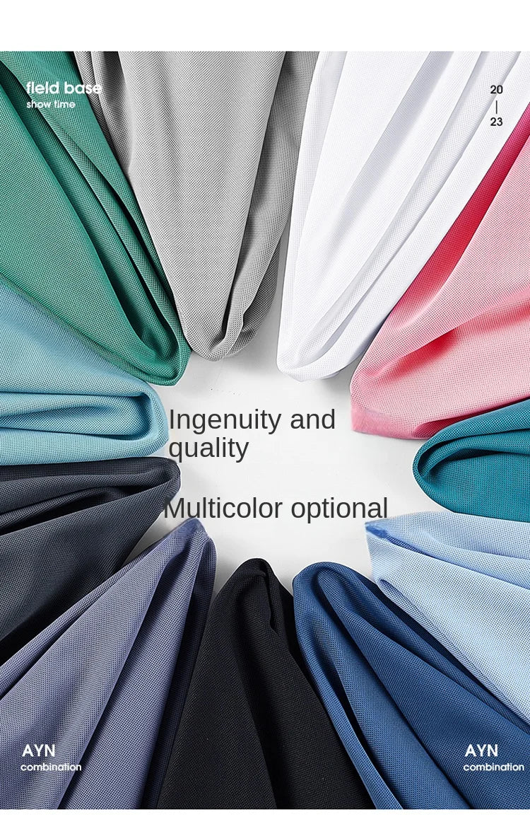Selected popular nylon fabric, dad's summer clothing, middle-aged men's short sleeved T-shirt, summer ice silk quick drying, mid