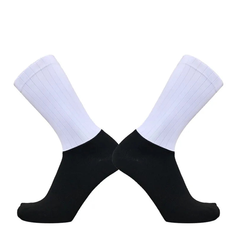 2026 New Cycling Slip Anti Silicone Summer Whiteline Aero Socks Men Bicycle Sport Running Bike Socks Calcetines 2024 New Socks
