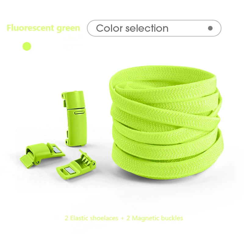 Magnetic Lock Shoelaces without ties Colorful Elastic Laces Sneakers No Tie Shoe laces Kids Adult Flat Shoelace Rubber Bands