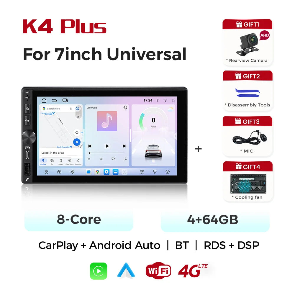 Universal 2DIN 7 Inch Car Multimedia Video Player CarPlay Android Auto Touch Screen FM Autoradio USB Knob Radio Stereo Head Unit