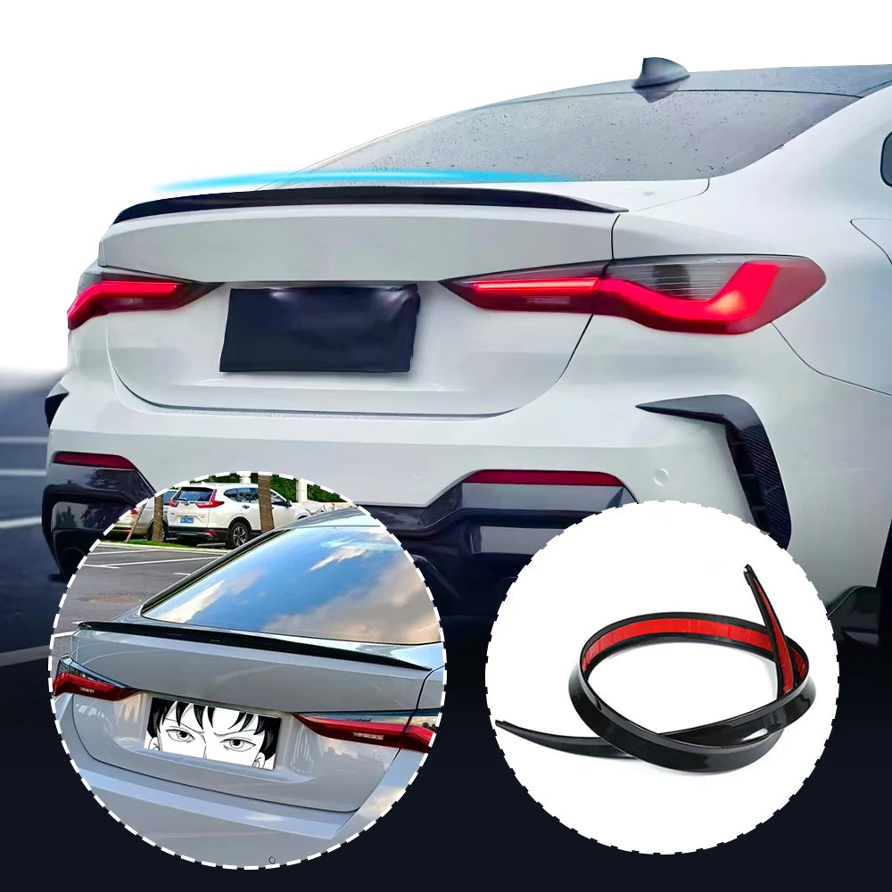 Car ABS Universal 1.2M BlackSpoiler Carbon Fiber Accessory Car Spoiler Soft Car Rear Roof Trunk Spoiler Stickers Trim Trunk Wing