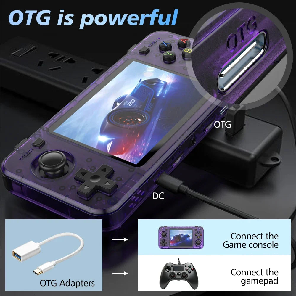R36H ARKOS Retro Handheld Game Console Portable 64G 128G Pocket Video Player 3.5 Inch IPS Screen R36S landscape Kid Gift