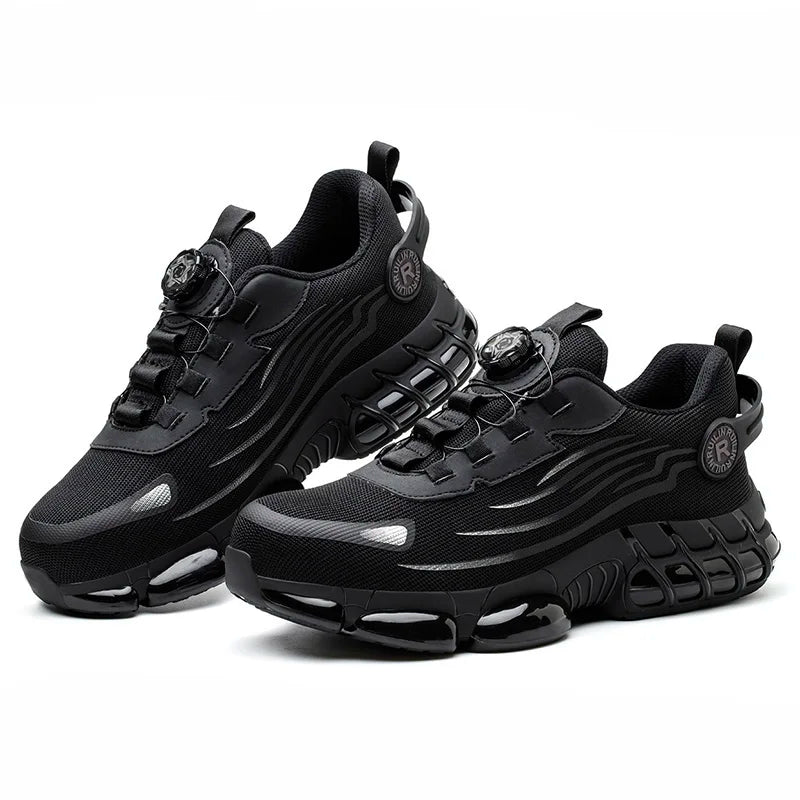 Men's Safety Shoes Protection And Elastic Safety Boots Fashionable Casual Shoes Breathable Odor Protection Men's Work Shoes