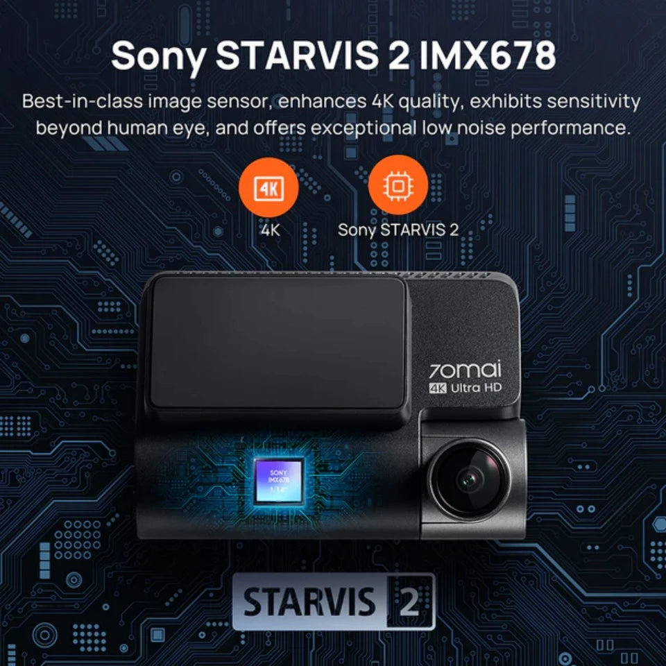 70mai Dash Cam 4K A810S HDR IMX678 Supercapacitor 4G LTE Remote Control Wi-Fi 6 Voice Control GPS ADAS Car Camera 70mai A810S