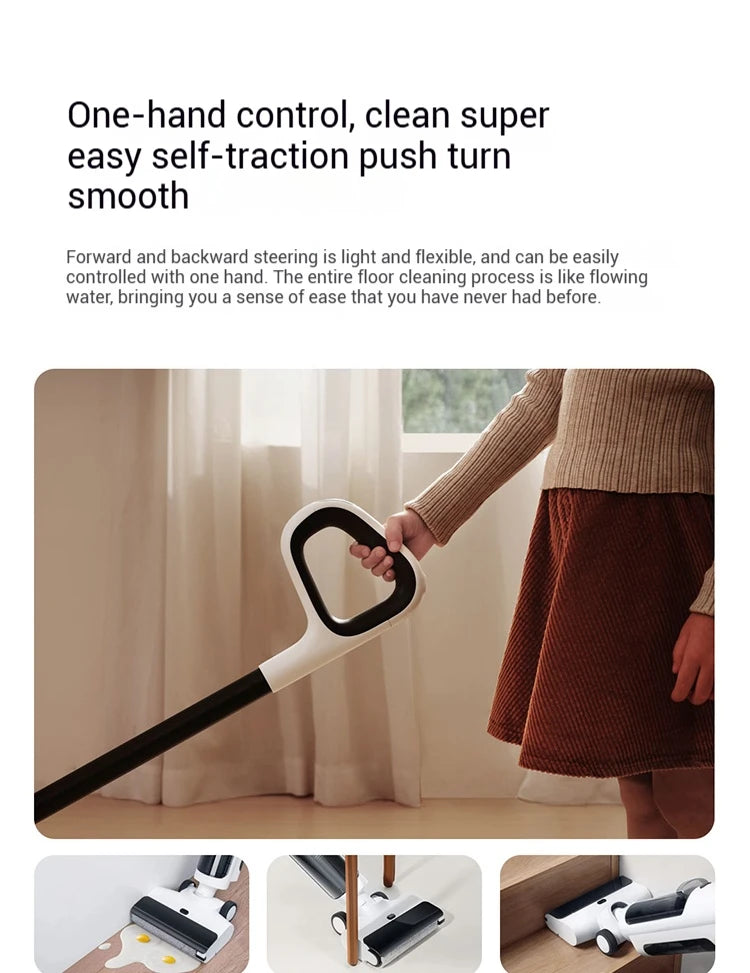 Xiaomi Mijia Cordless Wash Vacuum 2C, Electrolytic Water Sterilization, Anti-Tangle Brush for Pet Hair,Maternal-Infant Certified