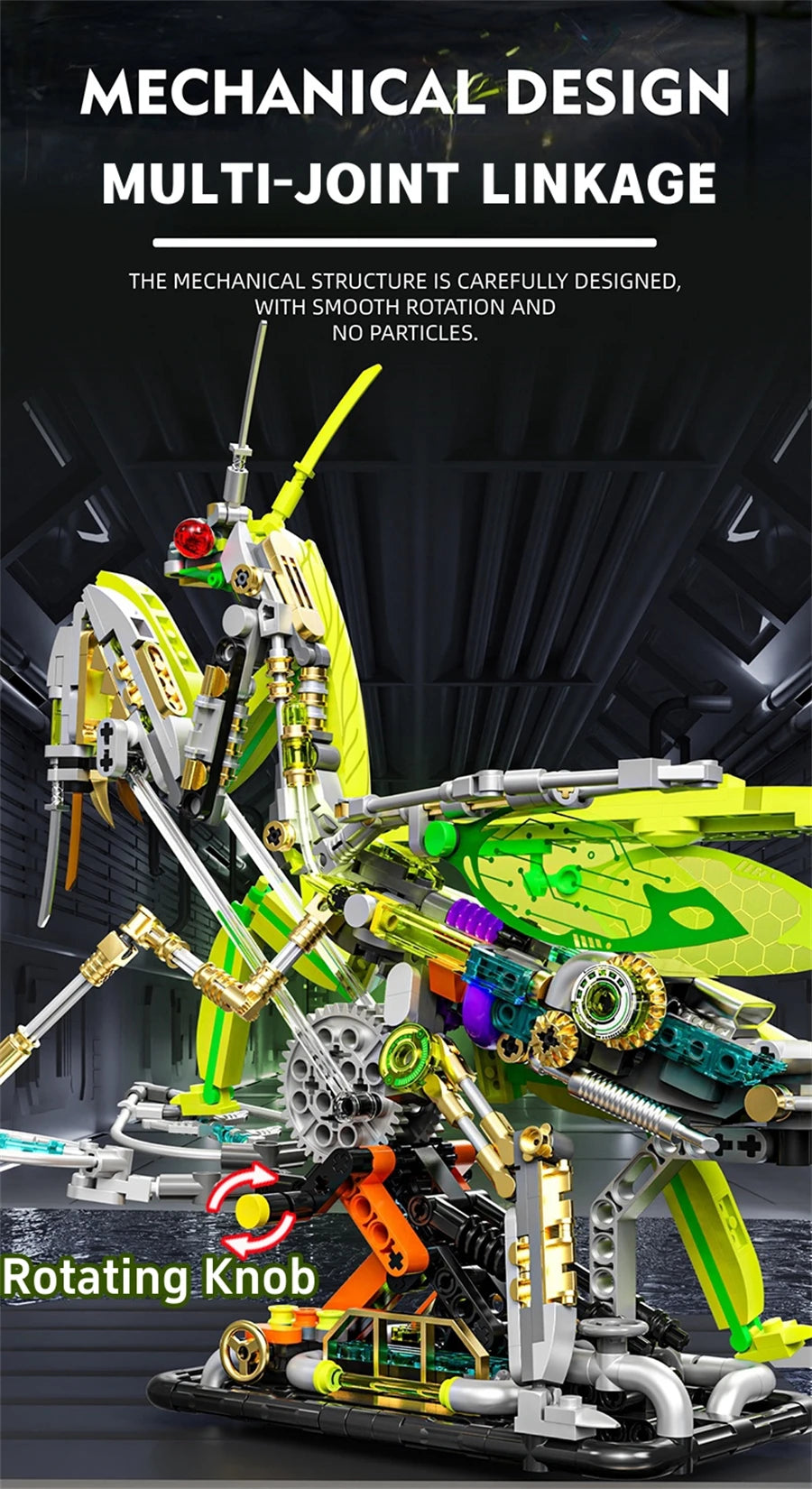MOC Creative Mechanical Mantis Building Blocks Set  Insect Power Moto Model Kit DIY Assembly Bricks Toys Kids Birthday Gift