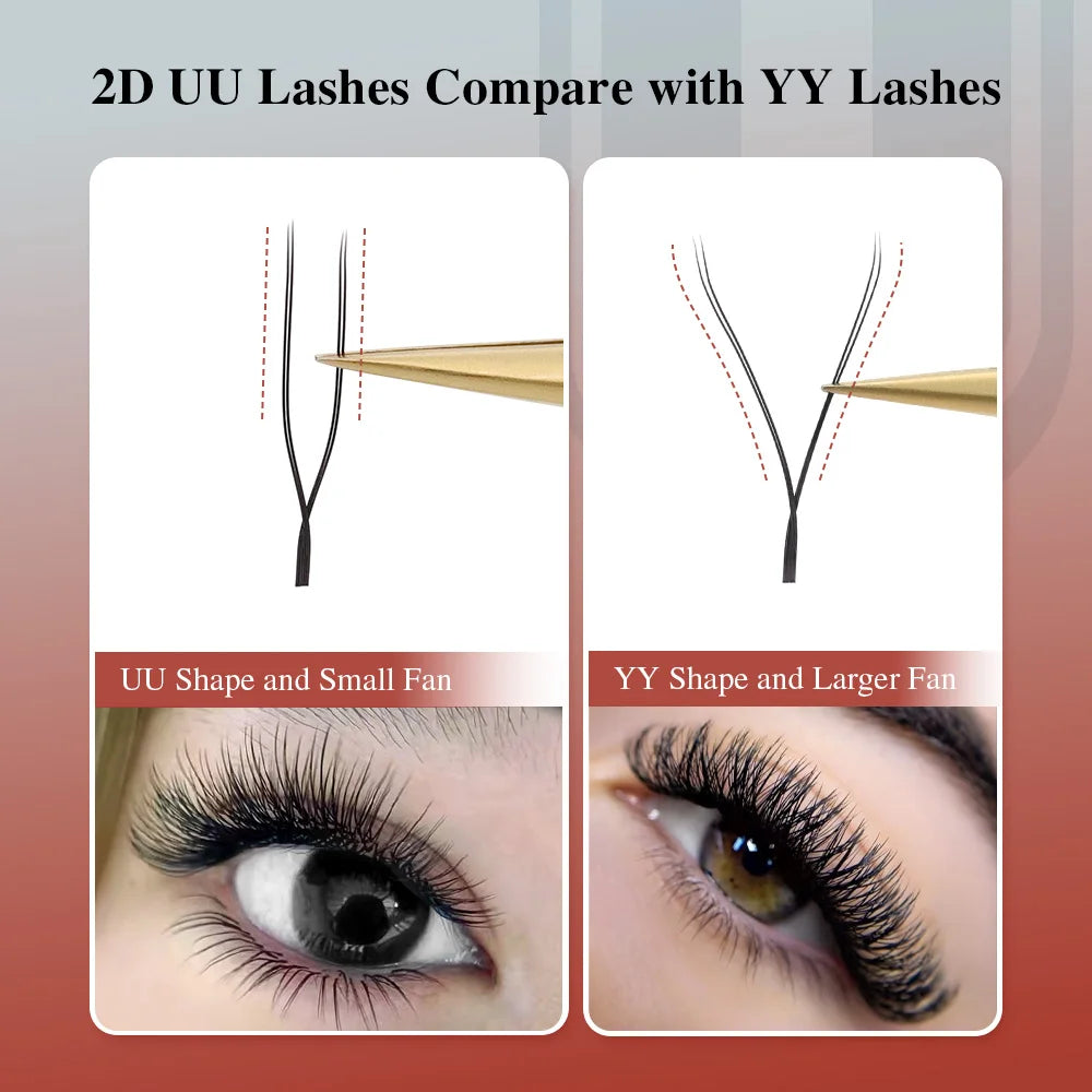 NAGARAKU U Shape YY 2D UU Soft Light Natural Eyelash Extensions Parallel Makeup Supplies