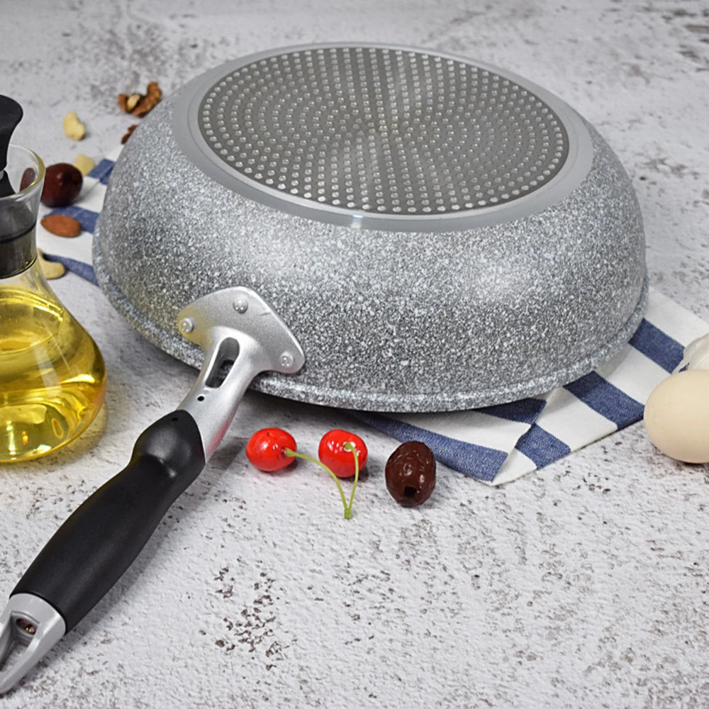 28cm Durable Non-Stick Wok Frying Pan Ceramic Pot Home Steak Skillet Pancake Fried Induction Cooker Gas Stove Special Saucepan
