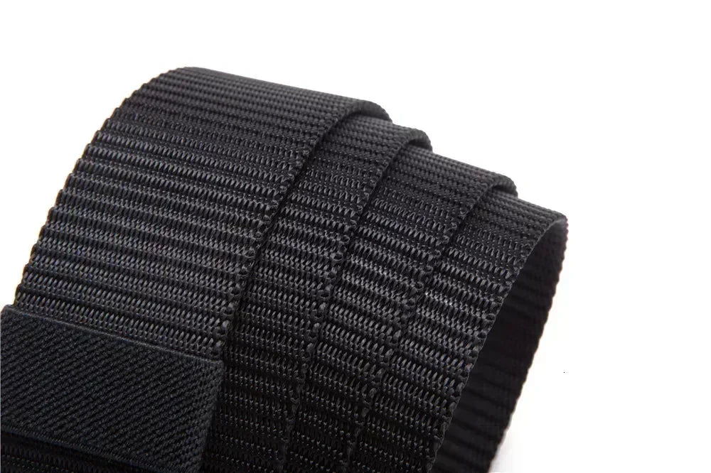 2Pcs Men Nylon Tactical Canvas Belt with Auto Buckle, Multifunctional Outdoor Hunting Waist Strap