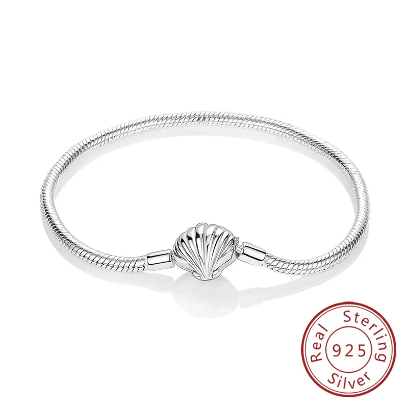 Bracelet Original 925 Sterling Silver Charm Bracelet 17-20CM Love Heart Pave Zirconia Bracelet for Women DIY Charm Jewelry Gifts