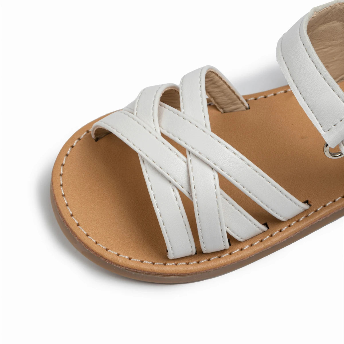 Girls Summer Sandals Kids Cross Strap Open Toe Shoes Toddler Non-slip Rubber Sole Casual Beach Princess Sandals
