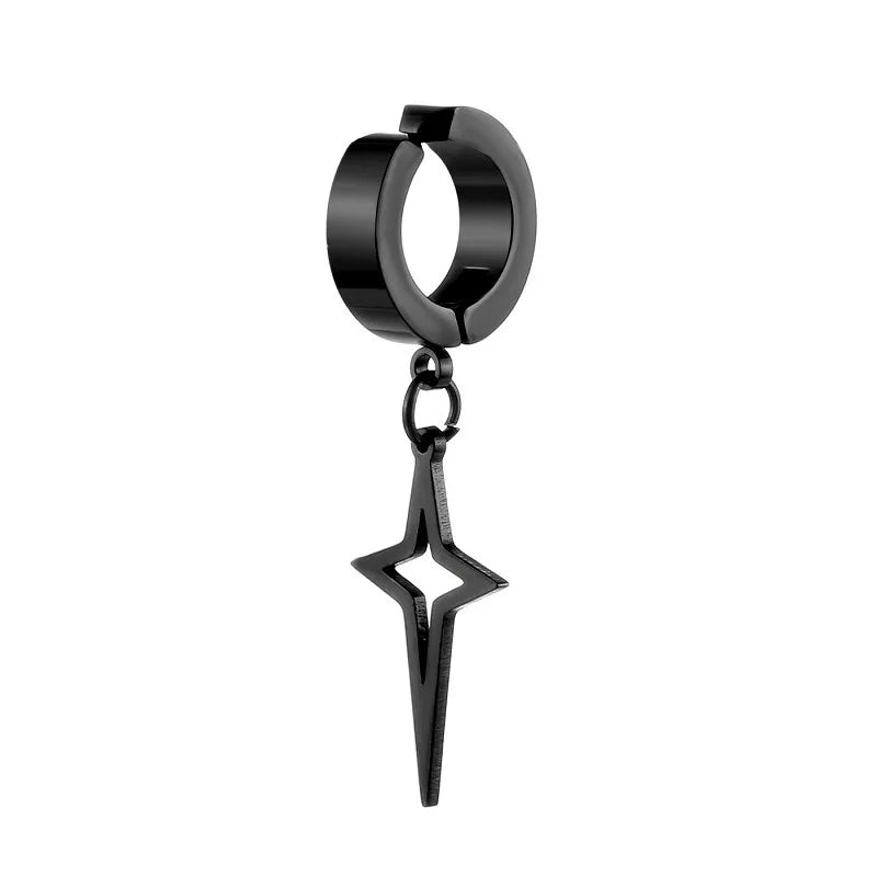 Trendy Cold Wind Black Triangle Ear Cuff Without Piercing, Hip Hop Temperament Viral Cartilage Ear Jewelry For All Genders