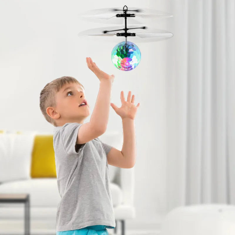 Led Light Suspension Crystal Ball Infrared Induction RC Gesture Control Colorful Glowing Toys Unique Gift for Kids