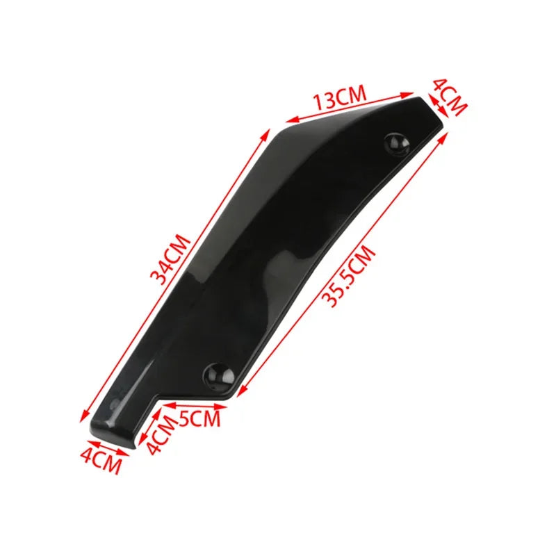 2pcs Universal Car Rear Bumper Lip Diffuser Splitter Spoiler Scratch Protector Black Carbon Fiber Rear Lip Wrap Angle Splitters
