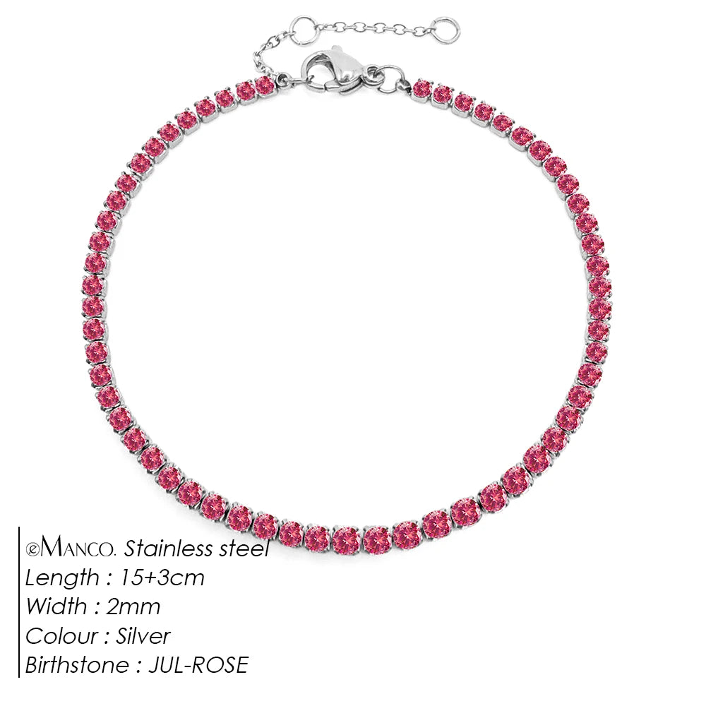 EManco Stainless Steel Women's Zirconia Tennis Bracelet Classic Bridal Accessories Wholesale