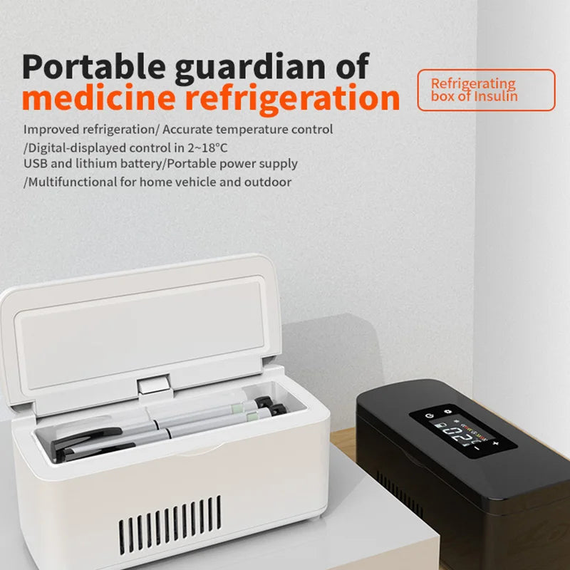 Insulin Cooler Mini Fridge Portable Medicine Refrigerator Serum Interferon Dispenser Car Fridge Family Outdoor Travel