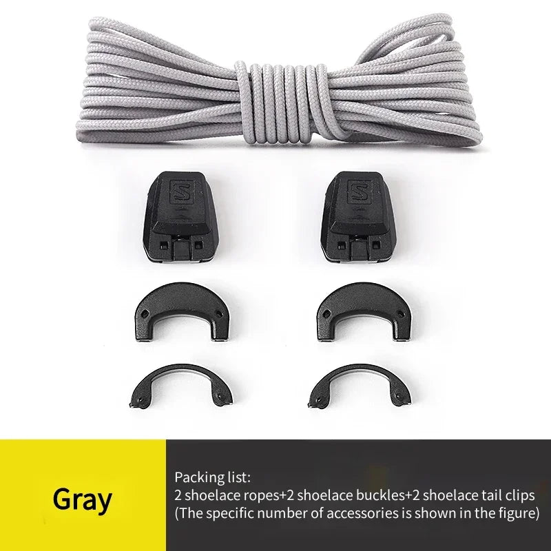 Fashion No Tie Shoelaces Outdoor Running Sneakers Laces Round Tennis Shoe Laces Without Ties Adult Kids Shoelace Shoes Accesorie