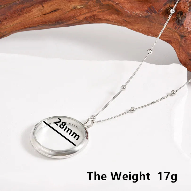 1Pc Inner Size 10-40mm Round Glass Memory Coin Holder Locket Pendant Necklaces Floating Living Relicario Collares Jewelry Bulk