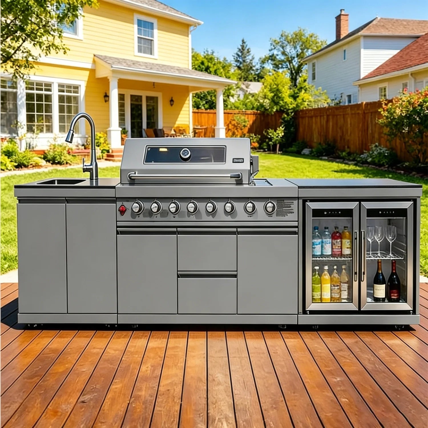 Full Kitchens Offer Complete Outdoor Kitchens, Durable Cabinets Set with Kitchen Islands & Carts, Ensemble Casserole De Cuisine
